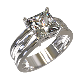 Кольцо 1 камень 1033101-01210 серебро
