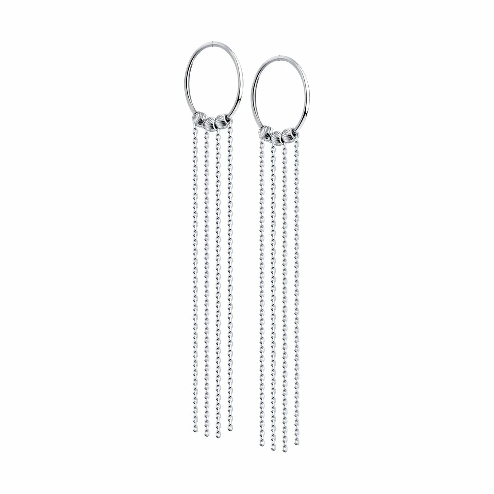 Серьги конго 94023810 серебро