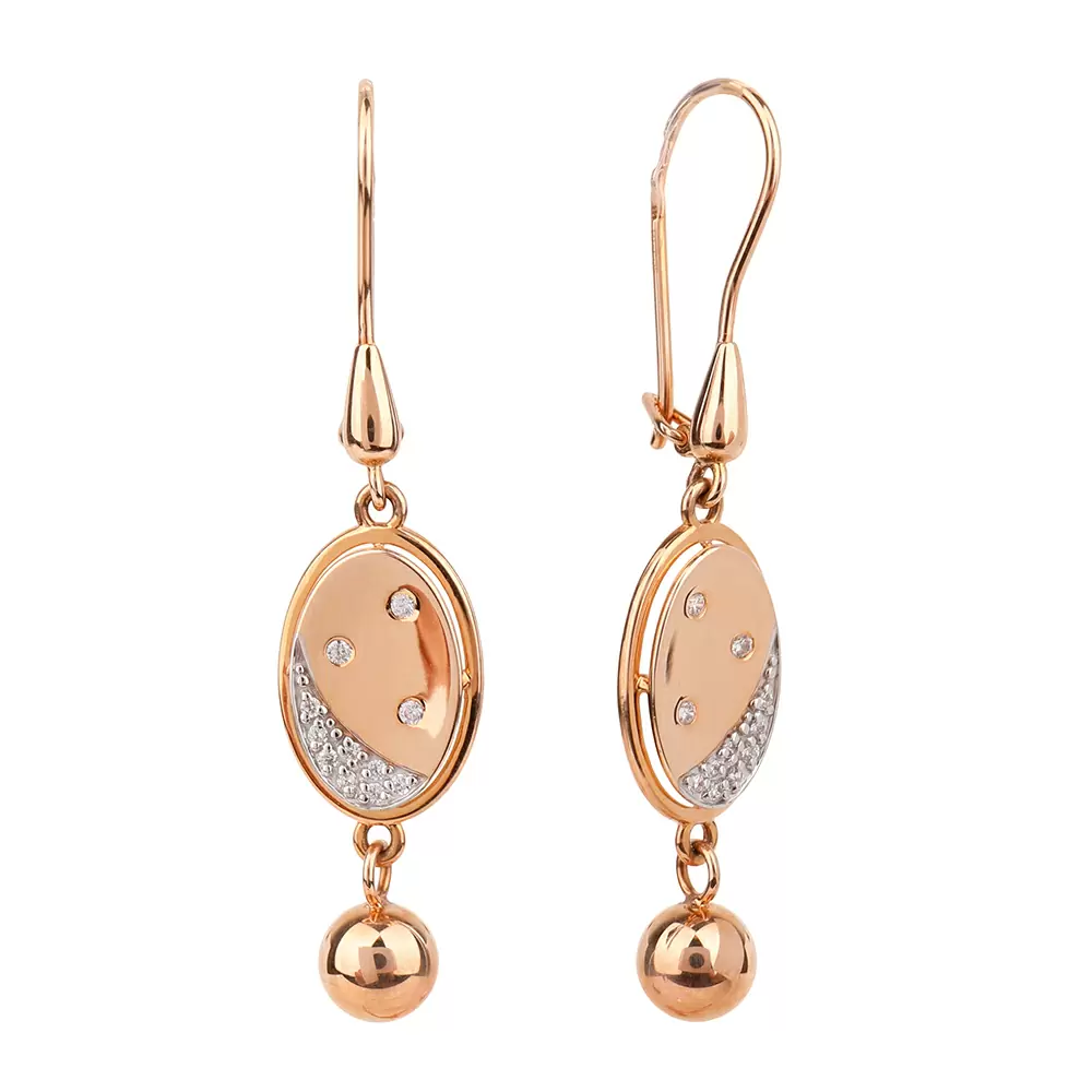 Серьги подвесные 029782-1102 золото