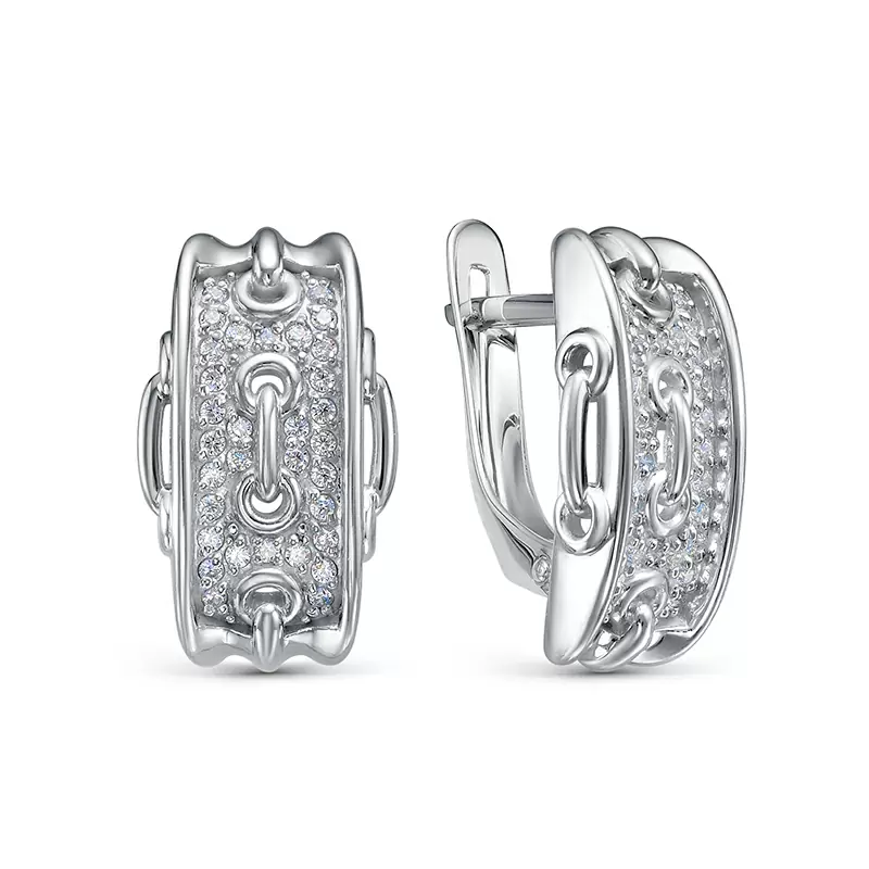 Серьги с1207697 серебро Пряжка