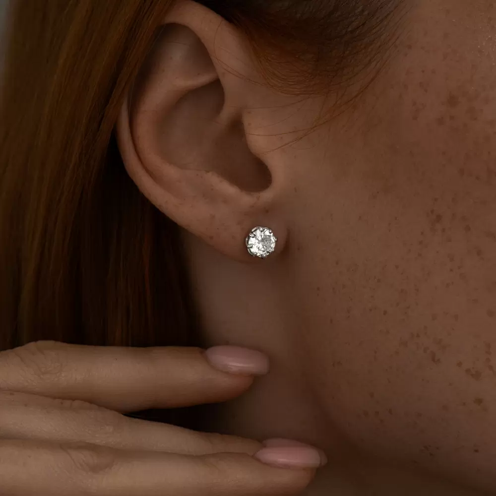 Серьги пусеты 94025266 серебро