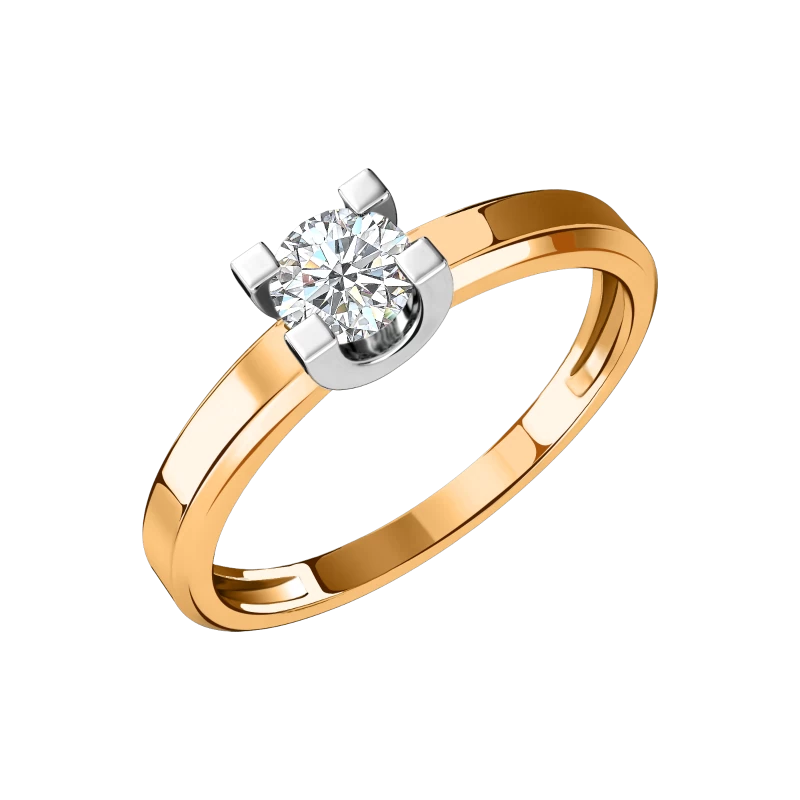 Кольцо один камень 01-117232 золото