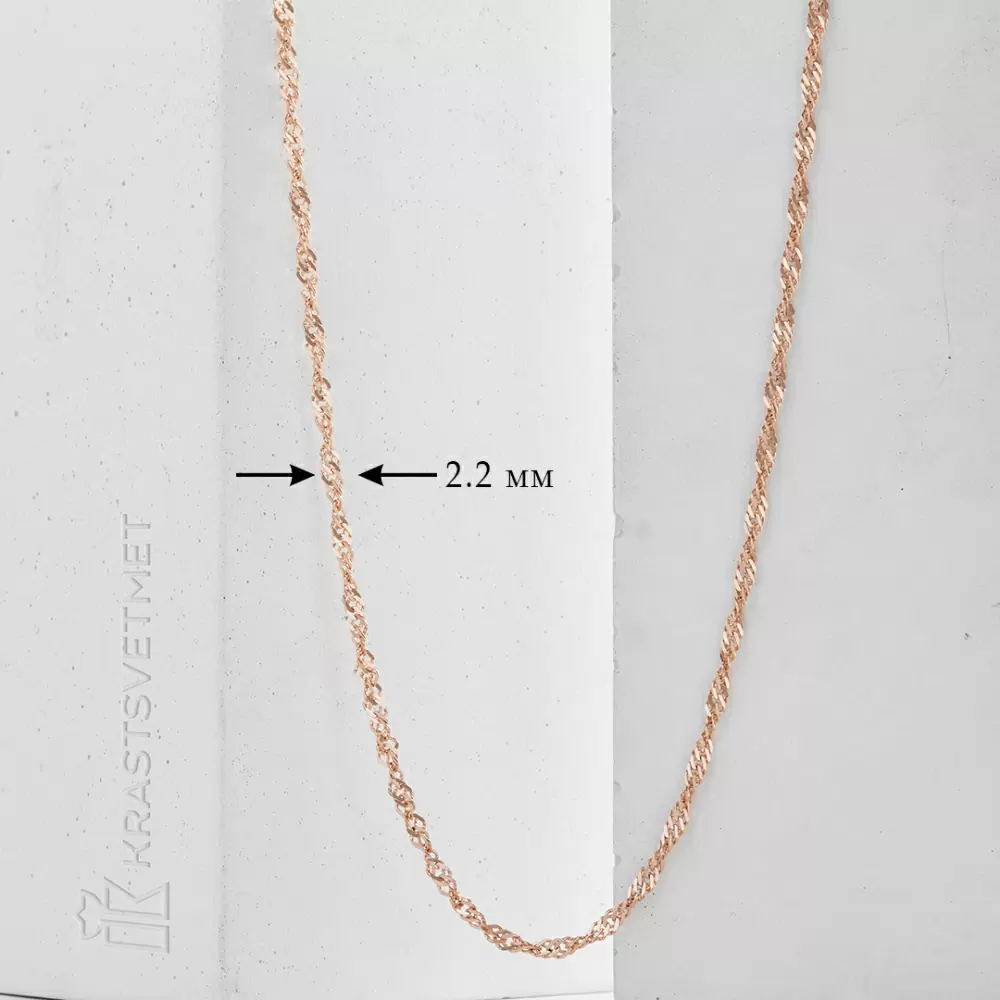 Цепь НЦ12-028ПГ d0.40 золото Пустотелая_3