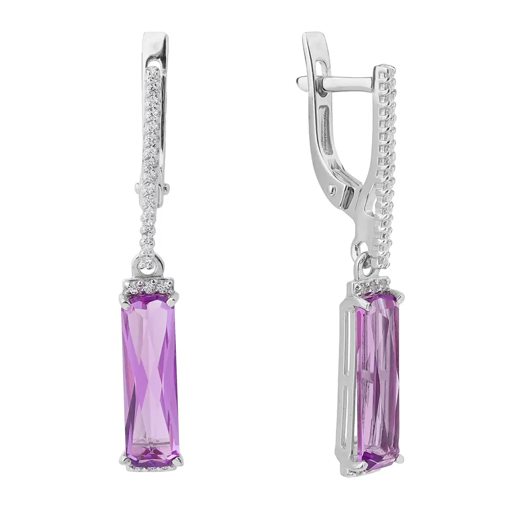 Серьги подвесные С-0277 ам серебро