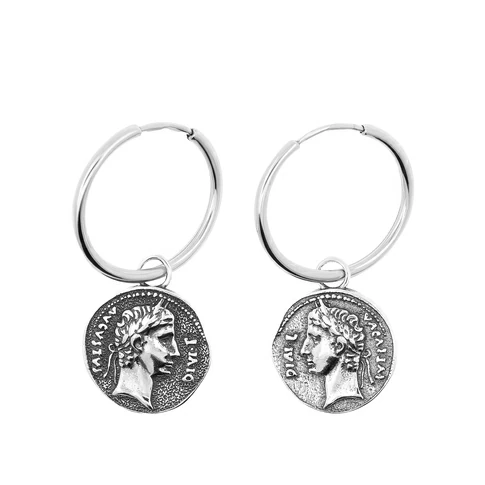 Серьги конго с23148-15 серебро Монеты