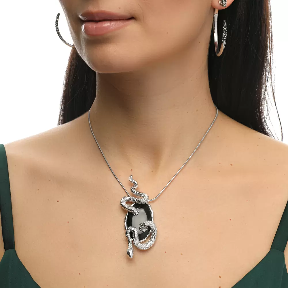 Колье EX000062R-001P ювелирный сплав змея_2