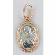 Подвеска религиозная христианская ладанка 20-0191 золото Семистрельная Божья Матерь