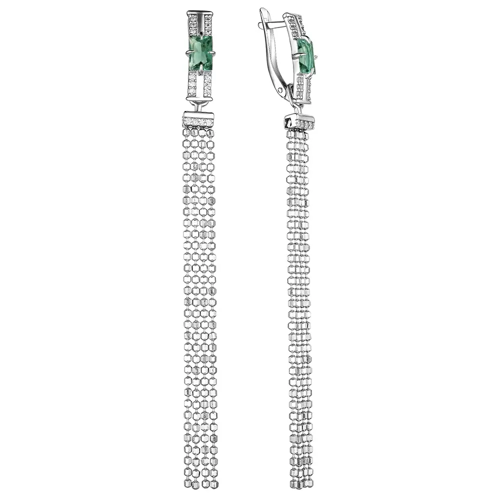 Серьги подвесные 207546-009-0019праз серебро
