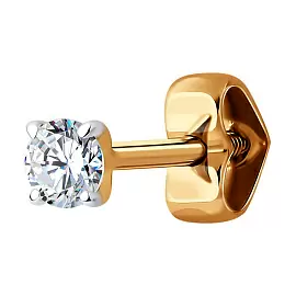 Серьги пусета одиночная 170052 золото_0