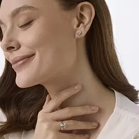 Серьги пусеты 02-5246.000Б-00 серебро Круг_1