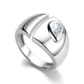 Кольцо один камень 01-4207.00КЦ-00 серебро Капля_0