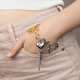 Браслет 3V-5624-WY ювелирный сплав Сердце_1