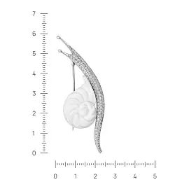 Брошь 5-221-13900 серебро Улитка_1