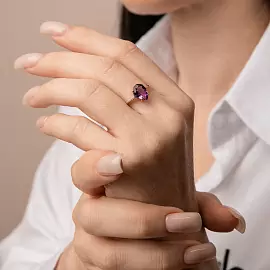 Кольцо один камень К-0276 ам золото_1