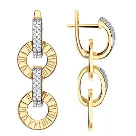 Серьги подвесные кл4243а-01 золото Тиффани цифры_0