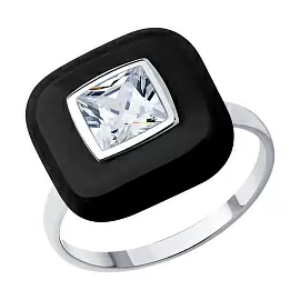 Кольцо 1 камень 94-110-01801-1 серебро_0