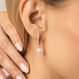 Серьги подвесные 290-1-1084Р золото_1