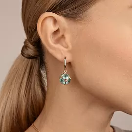 Серьги подвесные 3444-8 акв золото_1