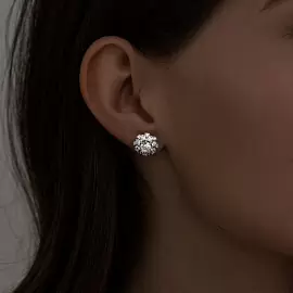 Серьги пусеты 94025268 серебро Обсыпка_1