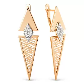 Серьги подвесные 502872-1102 золото Треугольник_0