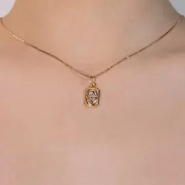 Подвеска религиозная христианская ладанка 20-0188 золото Казанская Божья Матерь_1