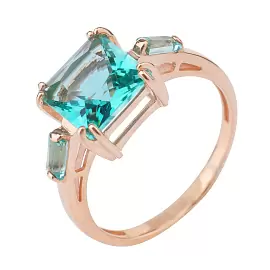 Кольцо один камень К-0032 кв золото_0