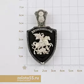 Подвеска религиозная христианская ладанка 526926-65 серебро Георгий Победоносец_2
