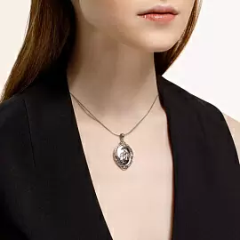 Подвеска религиозная христианская ладанка 94-130-00862-1 серебро Костромская-Федоровская Божья Матерь_1