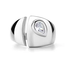 Кольцо один камень 01-4207.00КЦ-00 серебро Капля_1