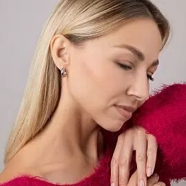 Серьги конго E6068-W серебро_2