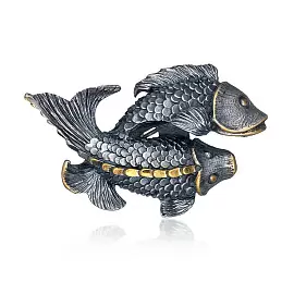 Брошь BO080257NIN-M серебро Рыбы_0
