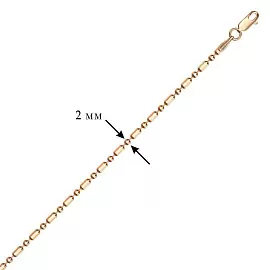 Цепь НЦ12-089 d2.00 золото Пустотелая_1