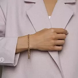 Браслет классический БисмаркБ080 золото Пустотелый_2