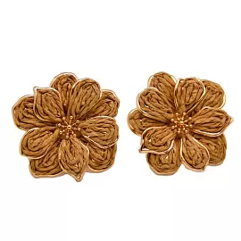 Серьги 411110016 ювелирный сплав Цветы_0