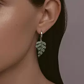 Серьги подвесные 94026735 серебро Лист_1