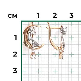 Серьги 02-5433-00-401-1111 золото Кот_1