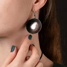 Серьги подвесные СЛ001-40-69 серебро Круг_1