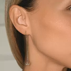 Серьги продевки MCE4 серебро Кубик_1