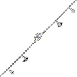 Браслет 3-2294-W ювелирный сплав Глаз-антисглаз_0