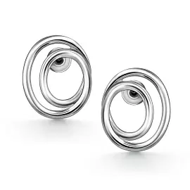 Серьги пусеты 02-5080.0000-00 серебро Овал_1