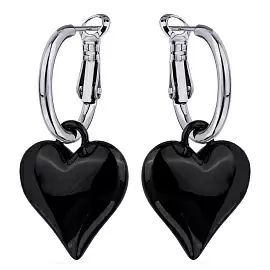 Серьги подвесные BS050300REB-00E2 ювелирный сплав Сердце_0