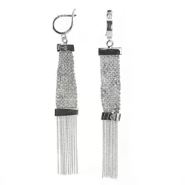 Серьги подвесные DOR1112-S серебро Цепи_0