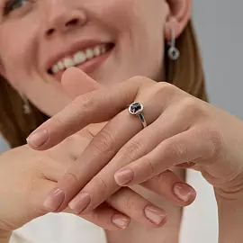 Кольцо один камень 01-4563.000С-00 серебро_2