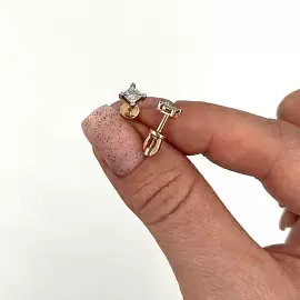 Серьги пусеты 2-402255-00-00 золото Квадрат_1