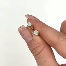Серьги пусеты 2-402257-00-00 золото Сердце_1
