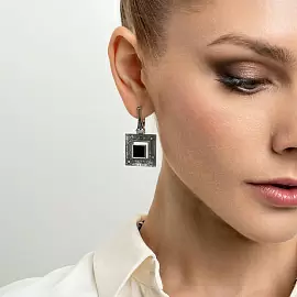 Серьги подвесные ER021048ONX-CSQ-M серебро Квадрат_1