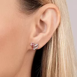 Серьги пусеты E1247-B-W серебро Сердце_3