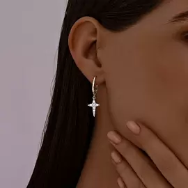 Серьги подвесные 94024837 серебро Звезда_1