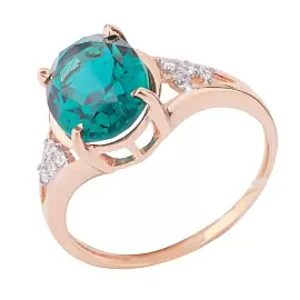 Кольцо один камень К-0206 праз золото_0