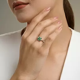 Кольцо 63010003 серебро Клевер_1